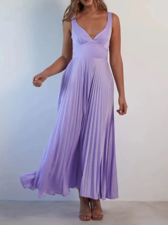 Strap Folding Elegant Sexy Party Dress Purple - Shop at LoveMi