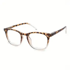 New Presbyopic Glasses Women's Anti Blue Light Contrast Tofu Pudding Leopard Print - Transparent - View 1