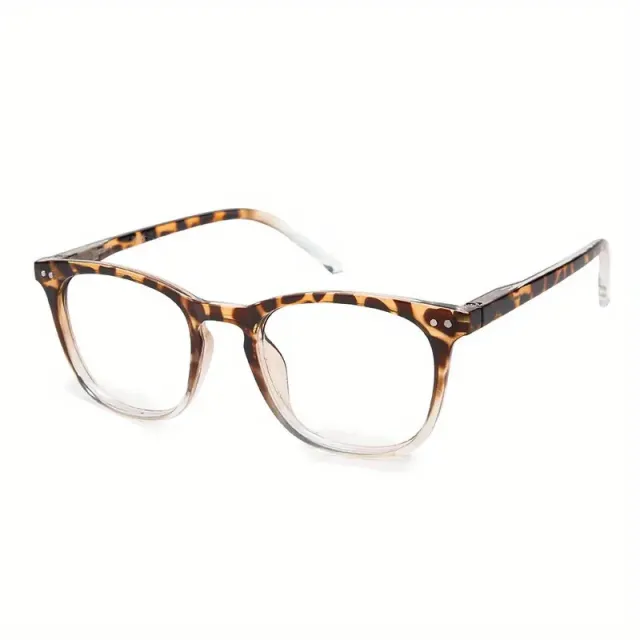 New Presbyopic Glasses Women's Anti Blue Light Contrast Tofu Pudding Leopard Print Transparent - Shop at LoveMi