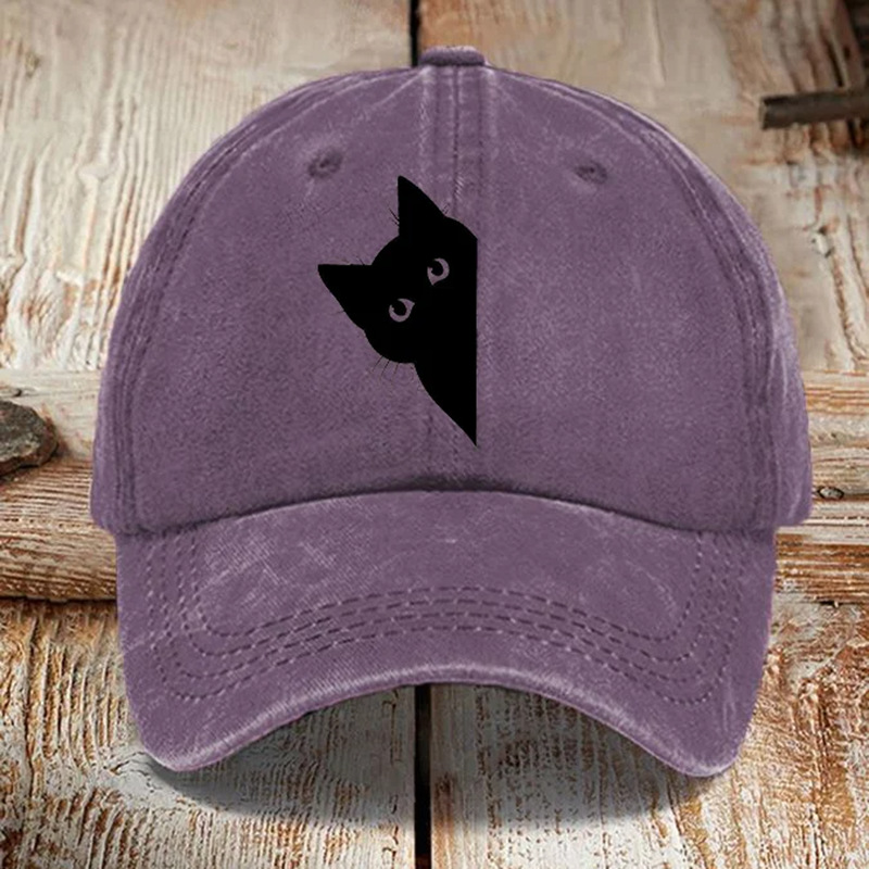 Washed Cotton Printed Hat Distressed Style Mens Vintage