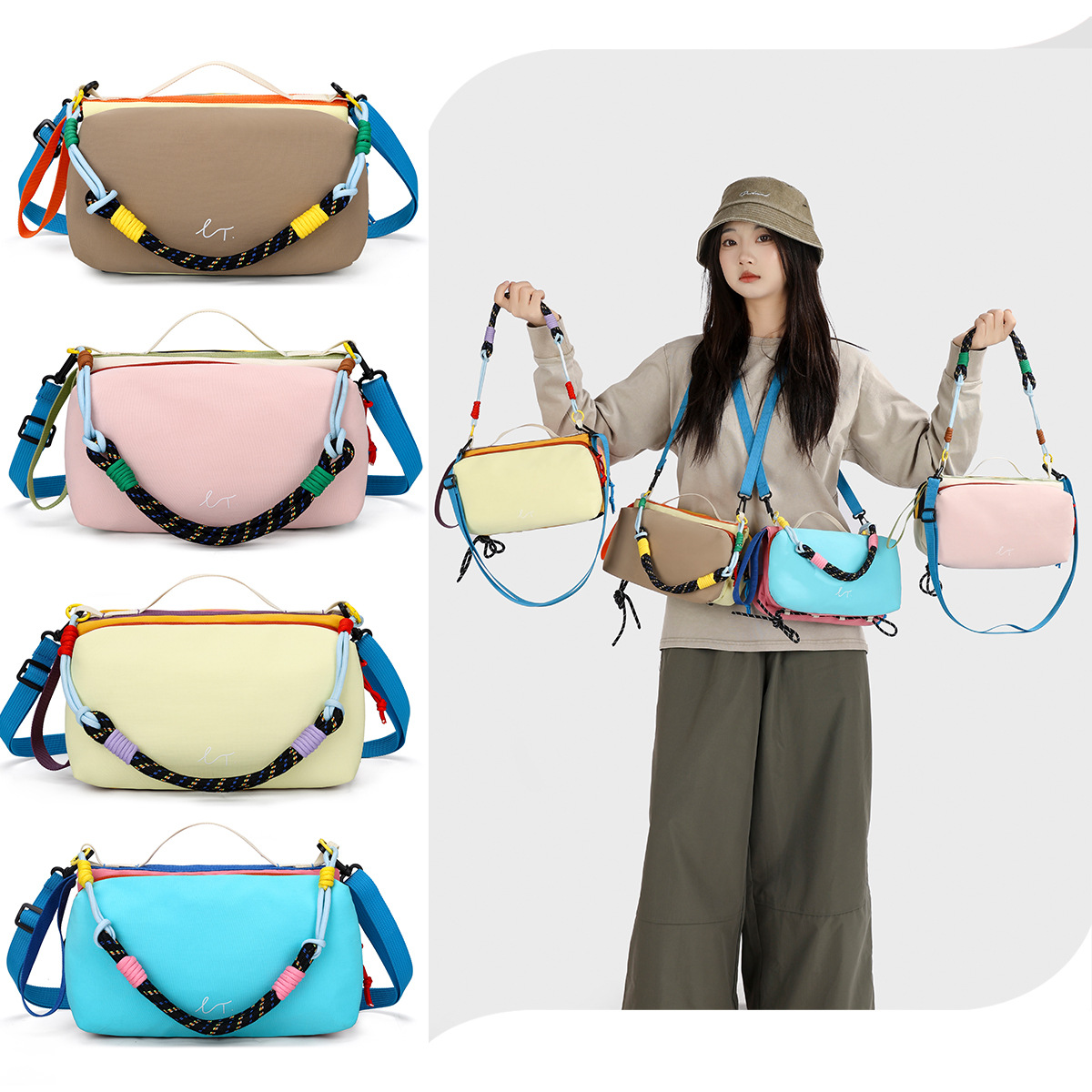 Contrast-color Portable Handbag For Carrying Your Phone When Youre Out 5