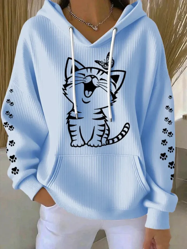 Women's 3D Printed Casual Waffle Hoodie Bdl2411180638 Xl - Shop at LoveMi