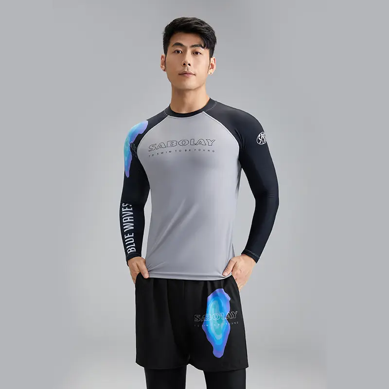 Men's Split Swimsuit Swim Trunks Protection UPF