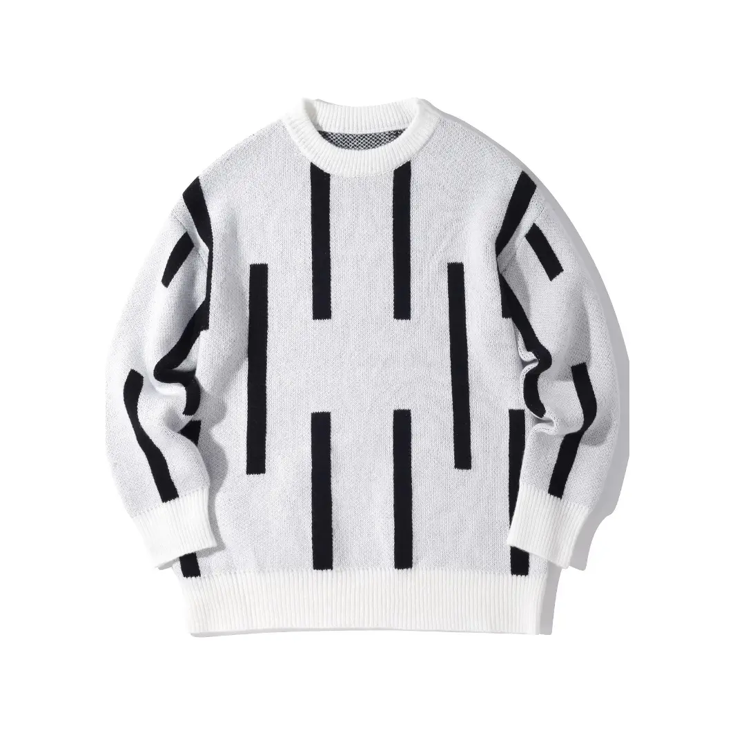 New Fallwinter Mens Pullover Color-block Knit Sweater