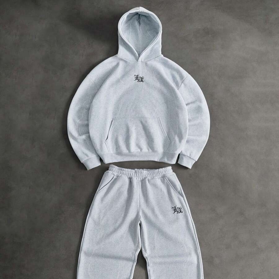 Men's Solid Color Hoodie And Sweatpants Set - Casual Long Sleeve Streetwear Tracksuit Two Piece Outfit