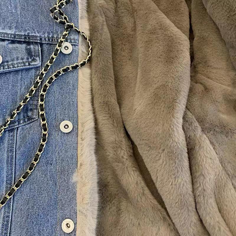 Women's Double-sided Lamb Wool Plus Velvet Thick Loose Casual Cotton-padded Jacket