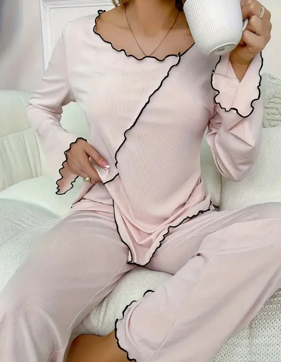 Top And Elastic Waistband Pants Pink - Shop at LoveMi
