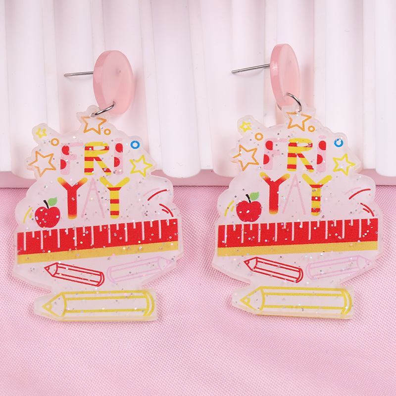 Teacher's Day Teacher Appreciation Weeks Cartoon Earrings Simple