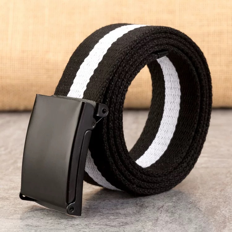 Snap-Clasp Canvas Mens Candy-Colored Belt