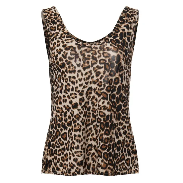 Loose Print Camisole Tank Top Plus Size Women's Clothing Leopard Print - Shop at LoveMi