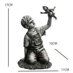 Little Girl With Balloon Art Sculpture Living Room Decorations Decoration Resin - Garbage Boy - View 1