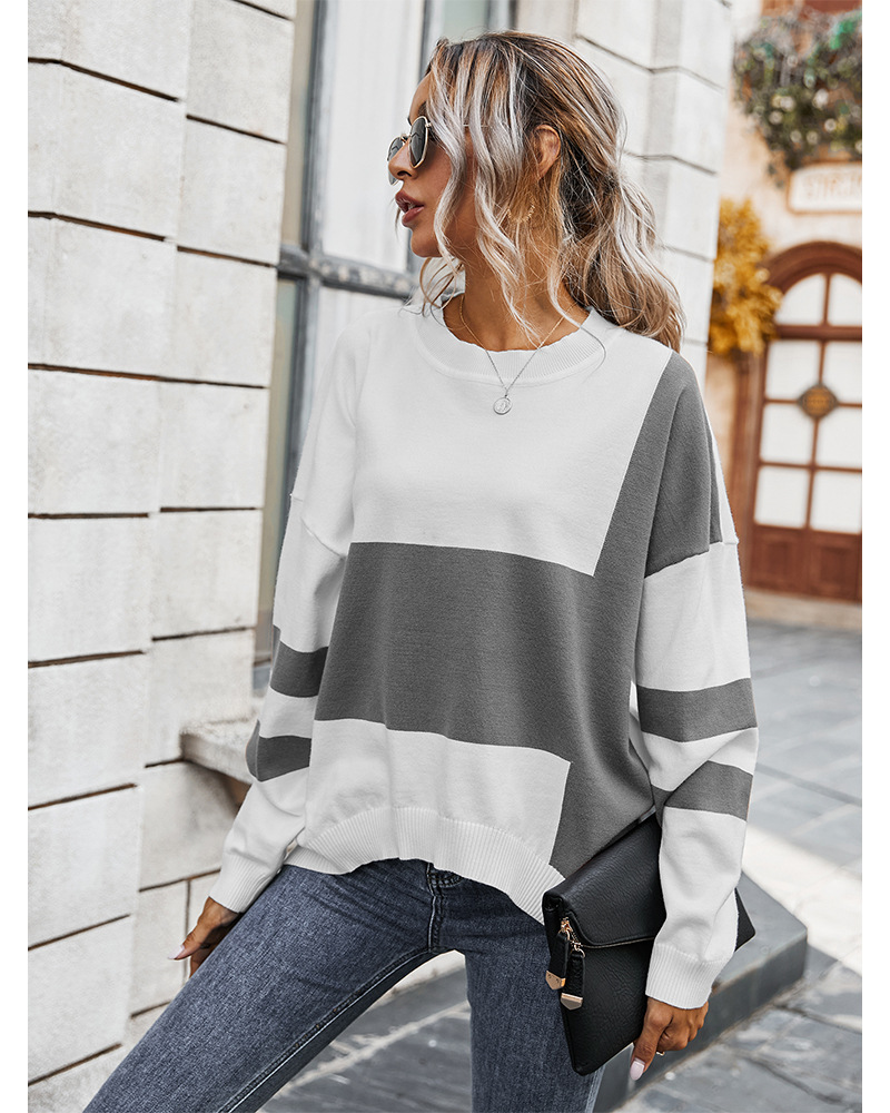 Title 5, Fashion contrast stitching sweater