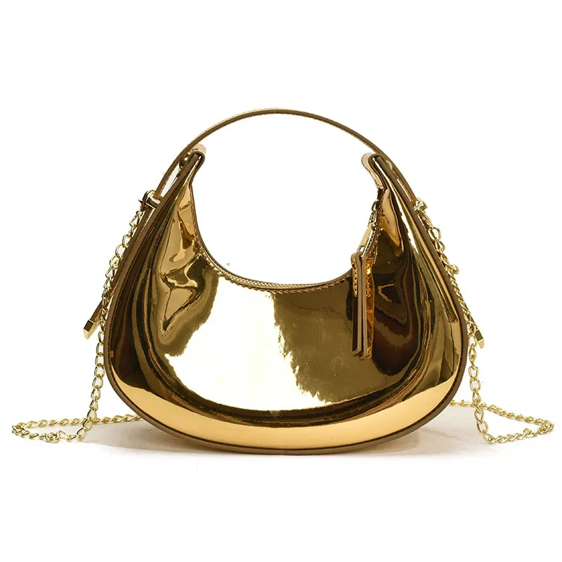 Women's Fashionable Candy-coloured Shoulder Bag - Gold