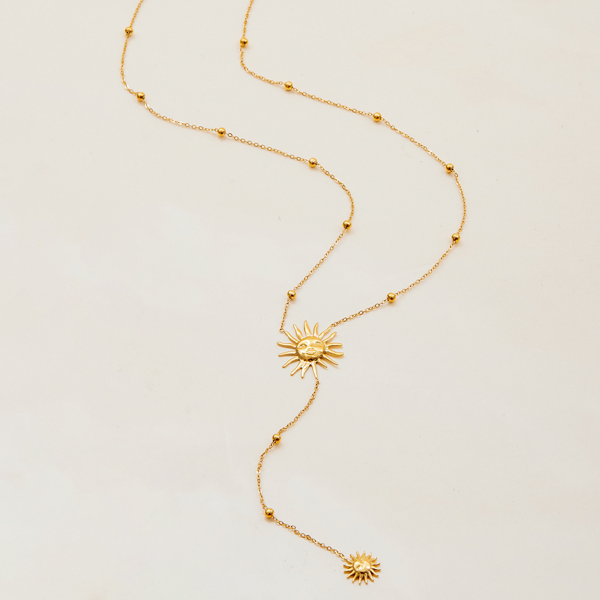 Sun Y-shaped Chain Long Necklace Light Luxury With A Premium High-end Vibe