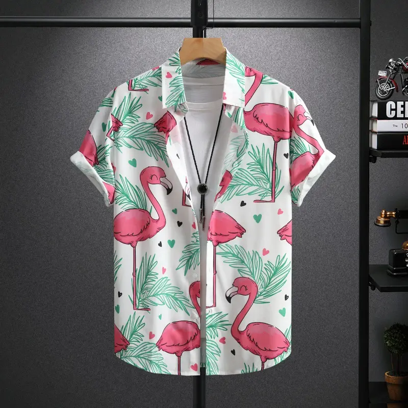 Mens Summer Fashionable Casual Printed Shirt