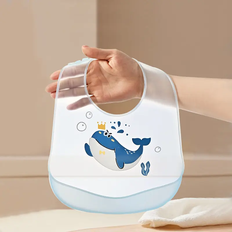 Waterproof Silicone Baby Feeding Bib Soft Infant