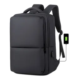 Computer Bag Shoulder Business Backpack Notebook - Black - View 1