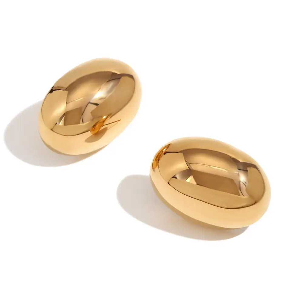 Temperament Hot Earrings Stainless Steel Plated 18k Golden Smooth