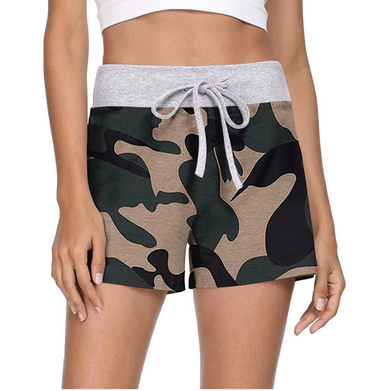 Women's Summer Home Leopard Print Casual Shorts Camouflage - Shop at LoveMi