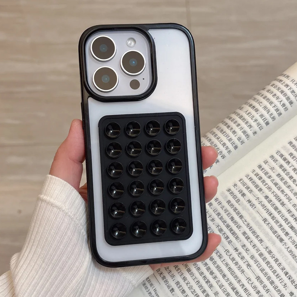 Solid Color Suction Cup Acrylic Hard Shell Simple Phone Case - Image 4