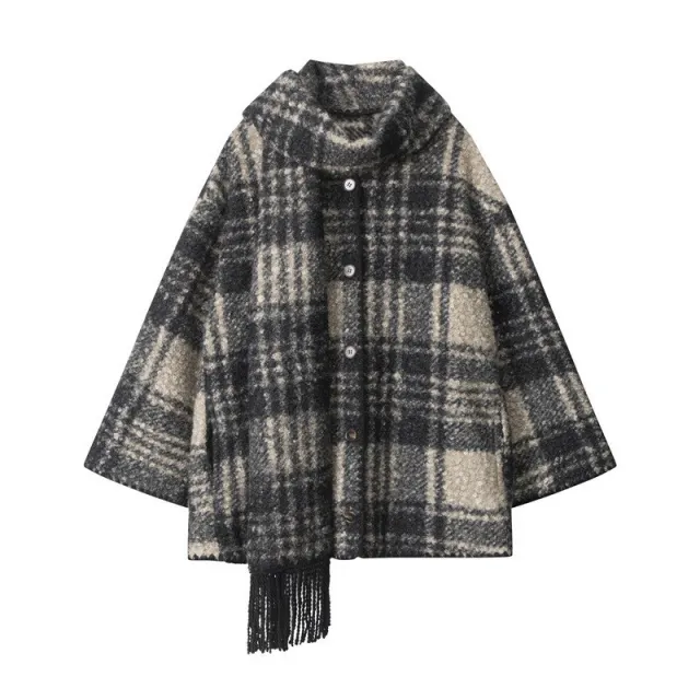 Winter Scarf Collar Design Warm All matching Coat For Women Gray - Shop at LoveMi