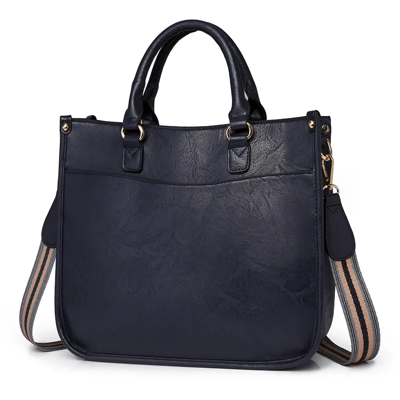 Casual Retro Handbag Women's Briefcase Crossbody - Blue