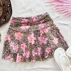 Women's Leopard Print Skirt Vacation Style - Leopard - View 1
