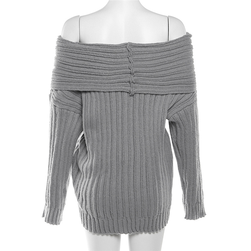 Title 16, Irregular Off-the-shoulder Long-sleeved Sweater