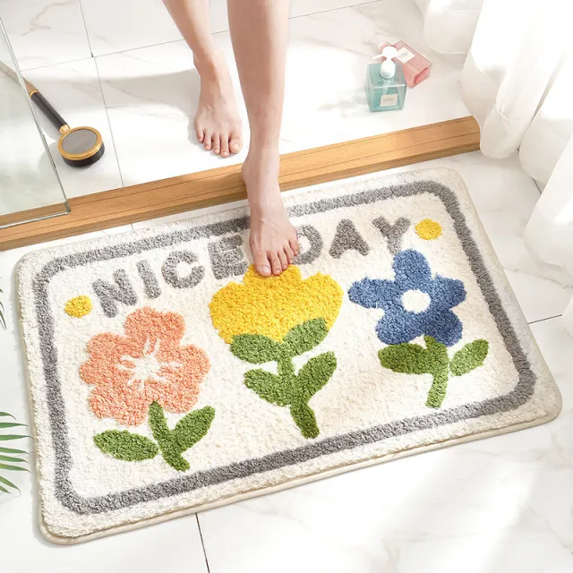 Cartoon Household Bathroom Mats Bathroom Absorbent Non slip Mat Beautiful Garden - Shop at LoveMi