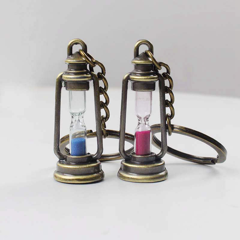 Title 10, Revolving Scenic Lantern Hourglass Keychain Simple