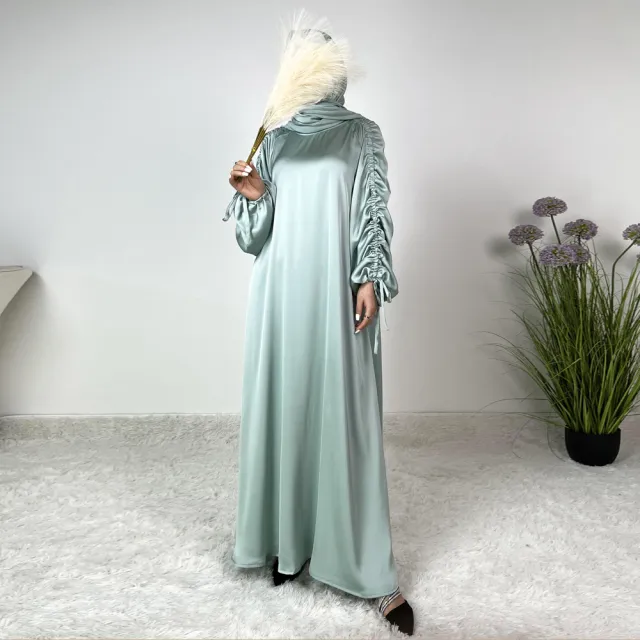 Loose Big Hem Robe Dress Mint Green Scarf - Shop at LoveMi