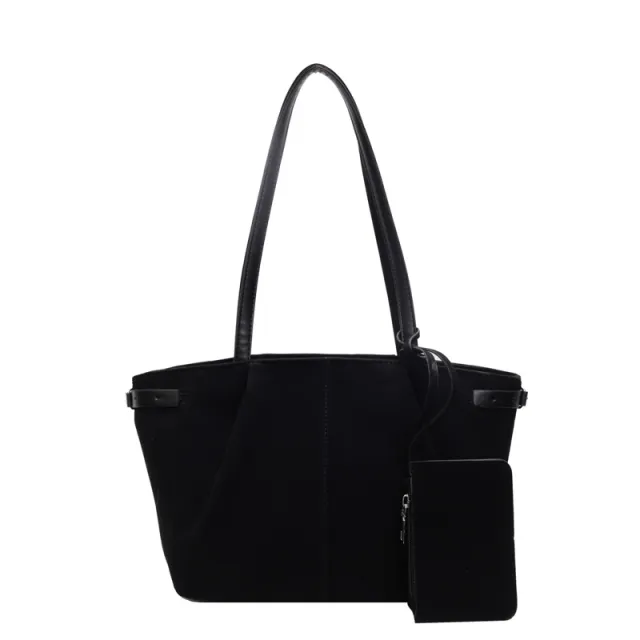 Suede Casual Commute Handbag Shoulder Bag Black - Shop at LoveMi