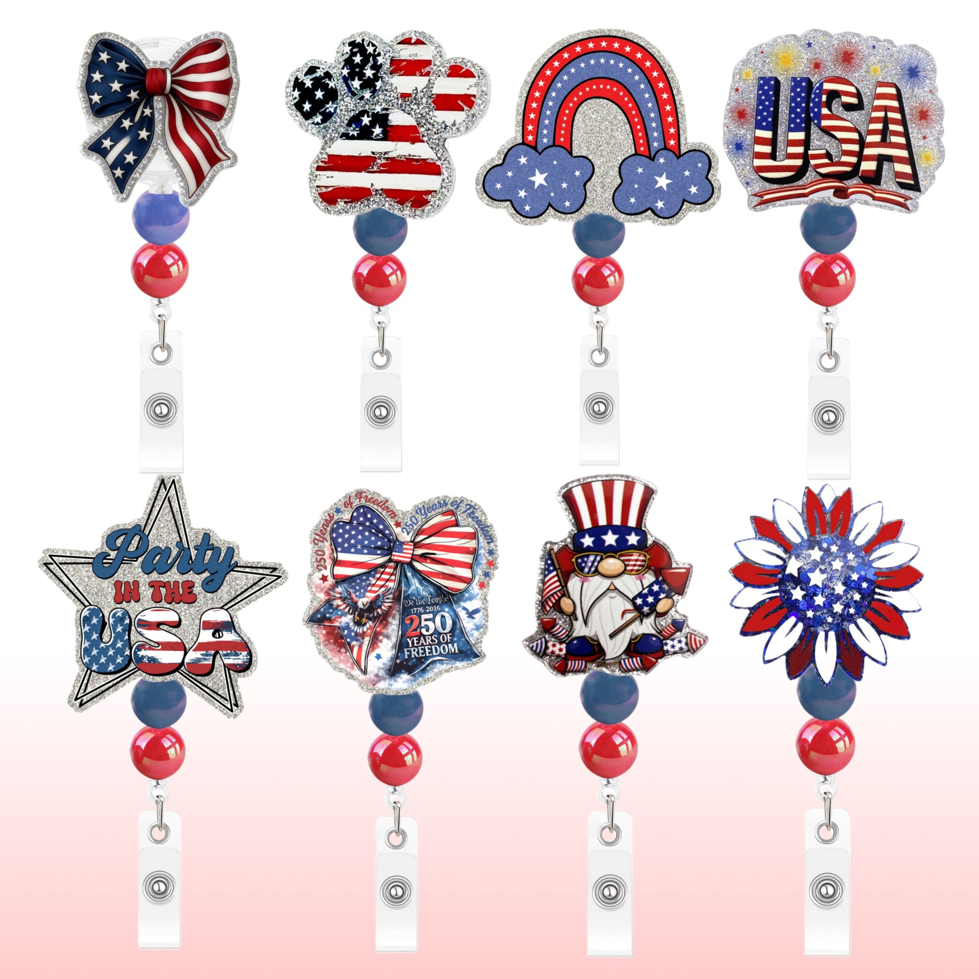 Snap-button Retractable Bead Badge Decorative Pendant Anniversary