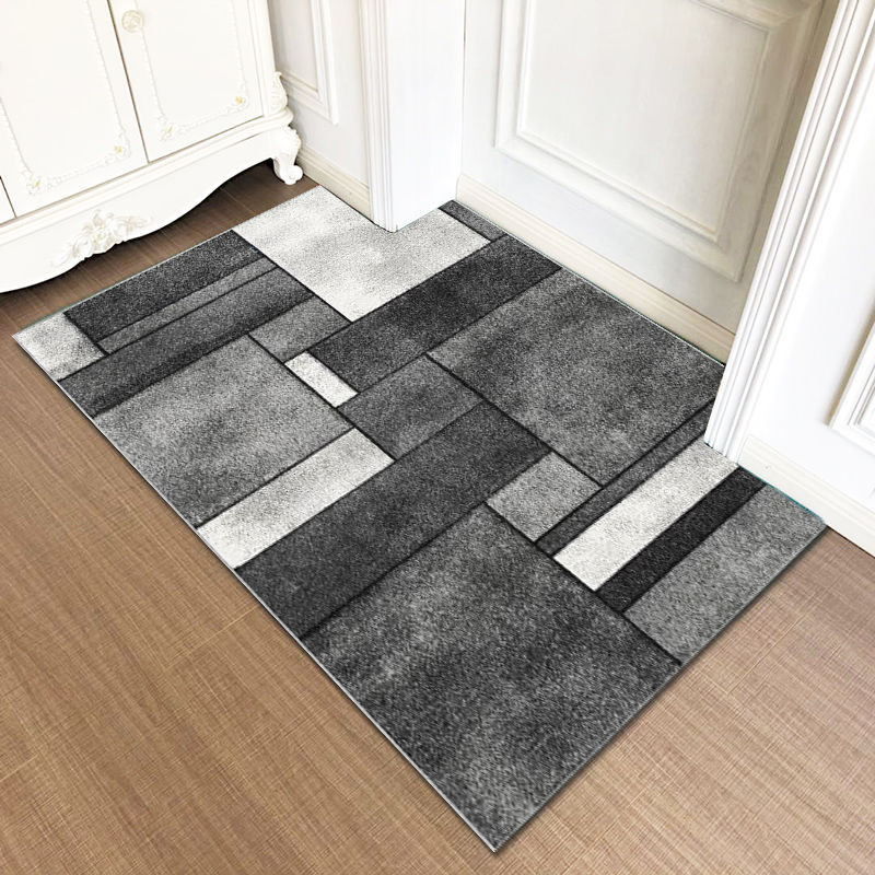 Simple Crystal Velvet Doormat Entry Floor Mat Household Entrance Rug