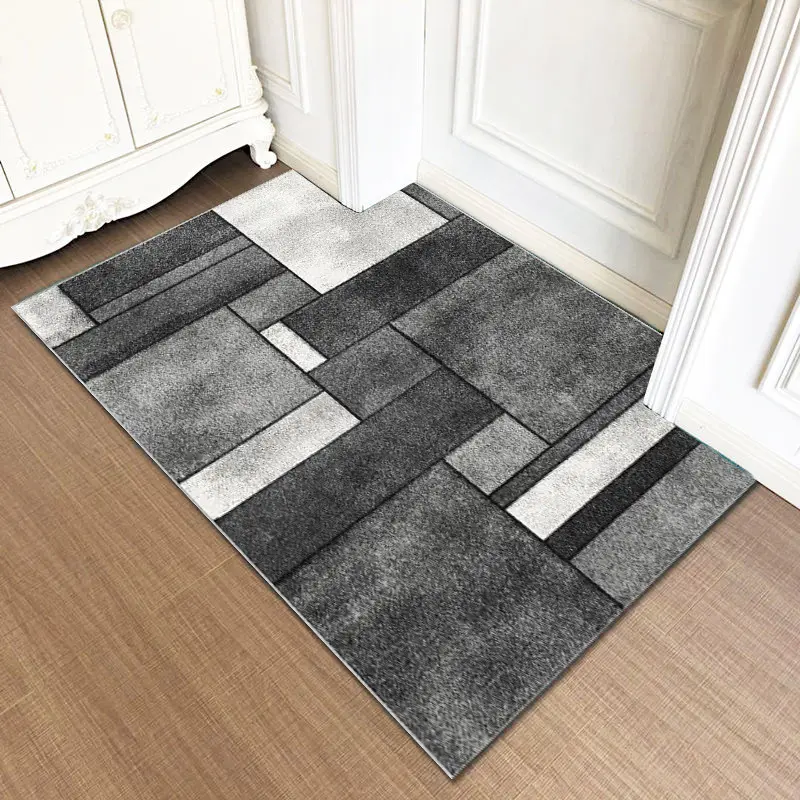 Simple Crystal Velvet Doormat Entry Floor Mat