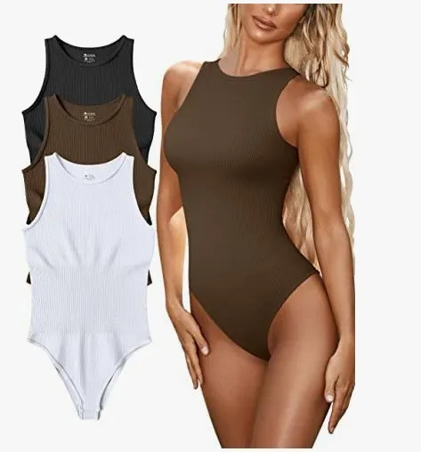 Summer Tight Sleeveless Sunken Stripe Jumpsuit Brown - Shop at LoveMi