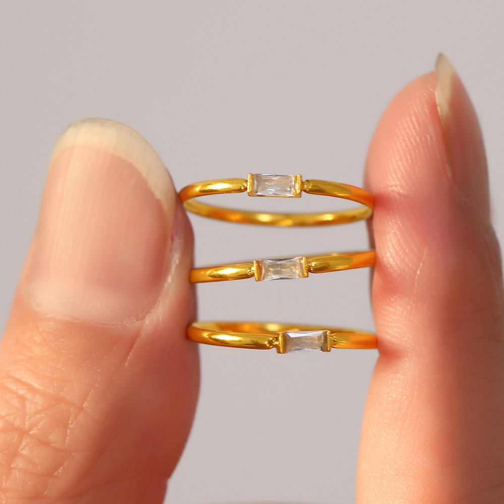 Special-interest Design Light Luxury High-grade Micro Inlaid Zirconium Dual Layer Open-end Ring