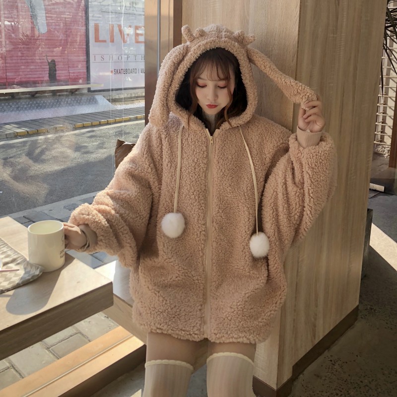 Title 3, Rabbit ears hooded loose sweater women