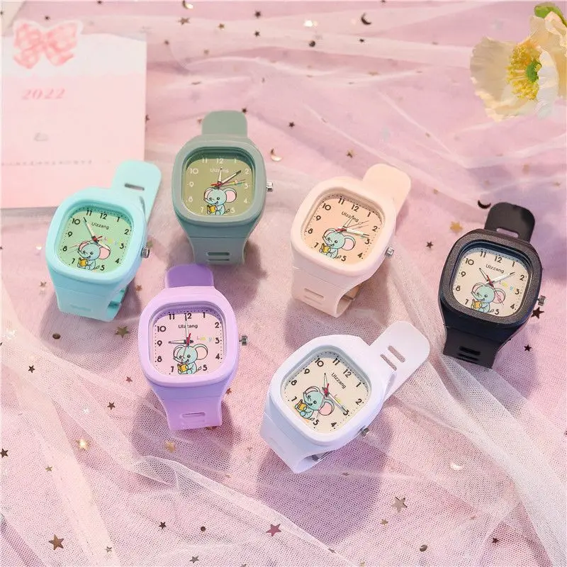 Cute Silicone Trendy Luminous Sports Student Square Good-looking Watch