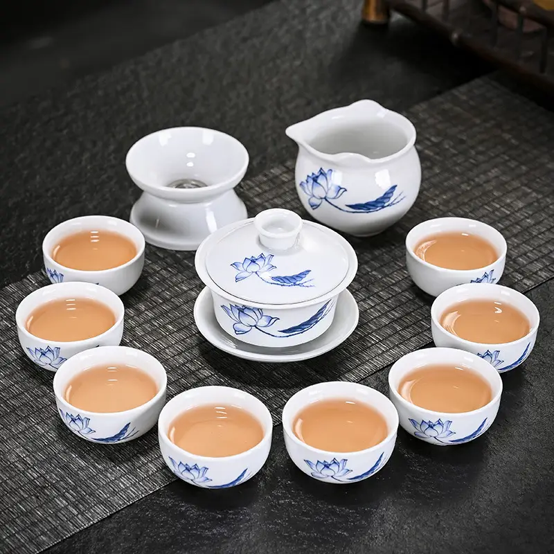 White Porcelain Kung Fu Tea Set Suit