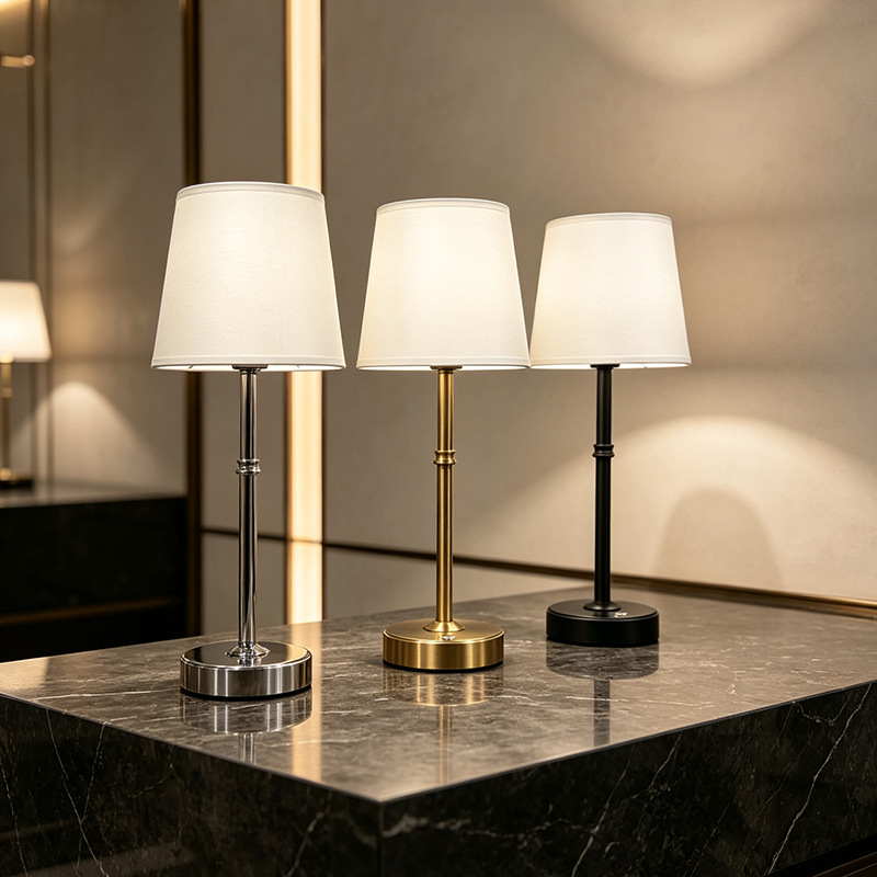 Charging Fabric Desk Lamp Customizable Nordic-Luxury Bedroom Bedside Lamp