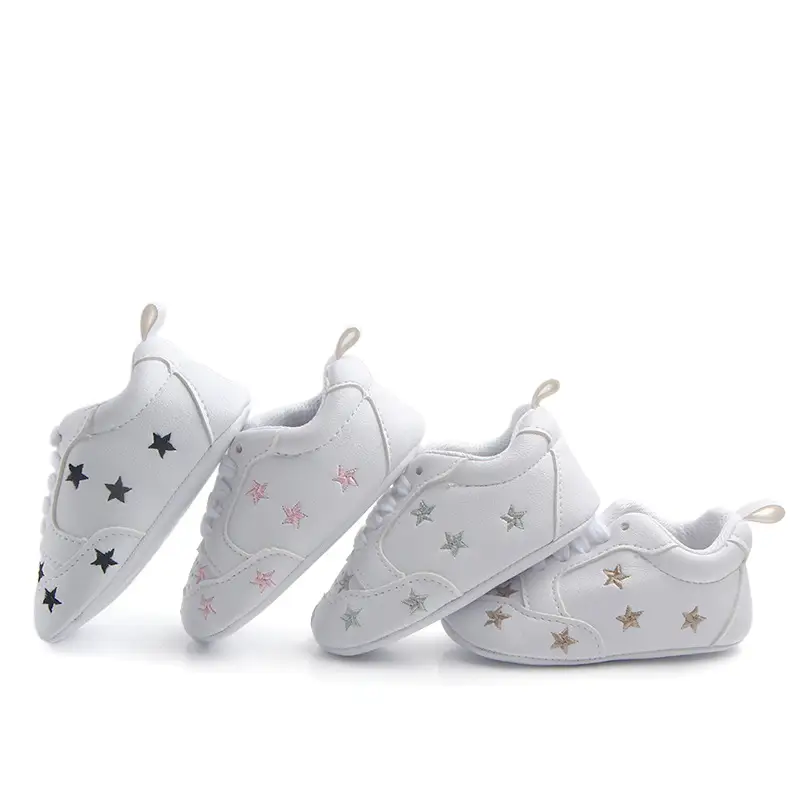 Sports Red Heart Five-star Baby's Shoes Toddler Shoes Soft Bottom Children's Sports Shoes White