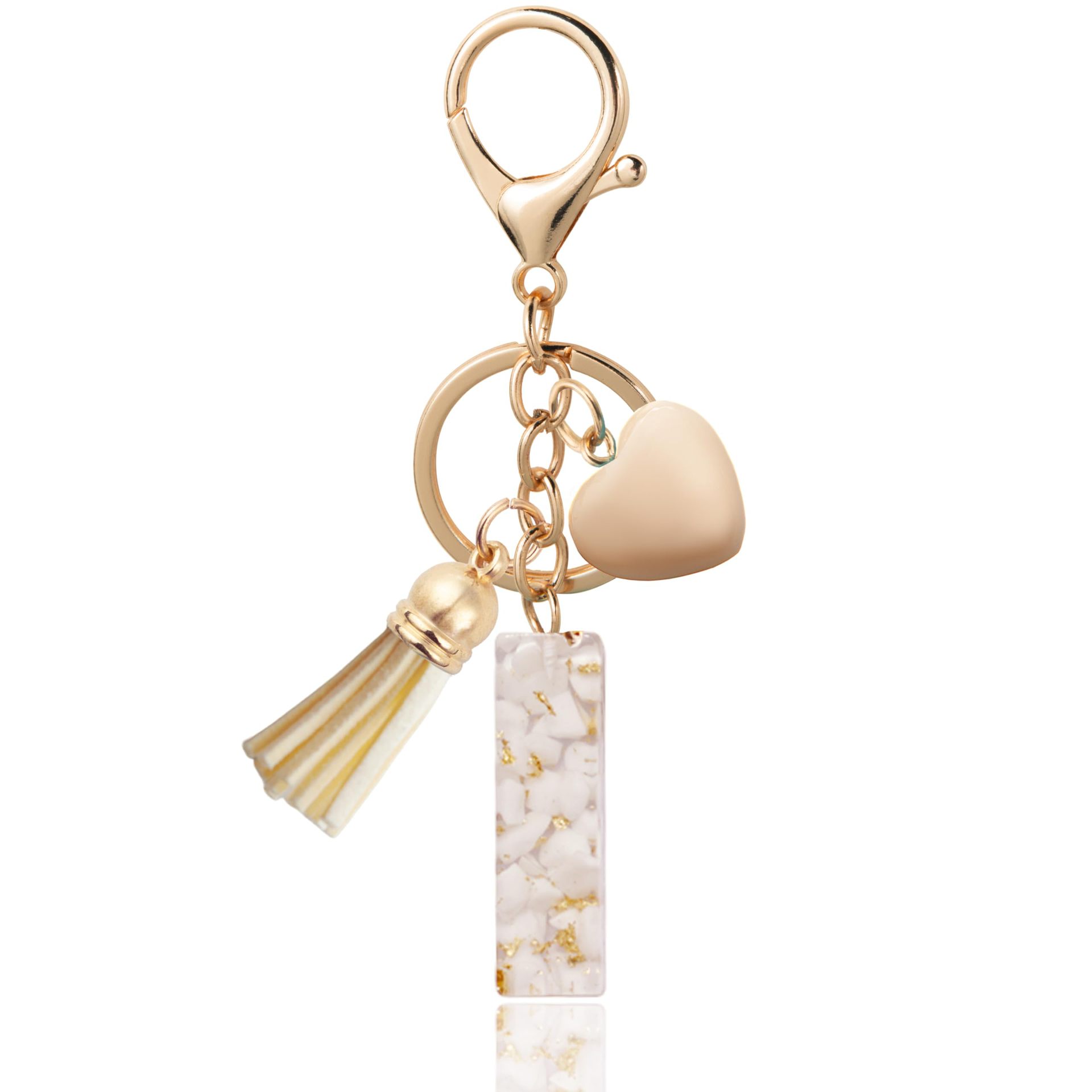 Fashionable Personalized Heart-shaped Pendant With White Shell Fragments Lettering And Tassel