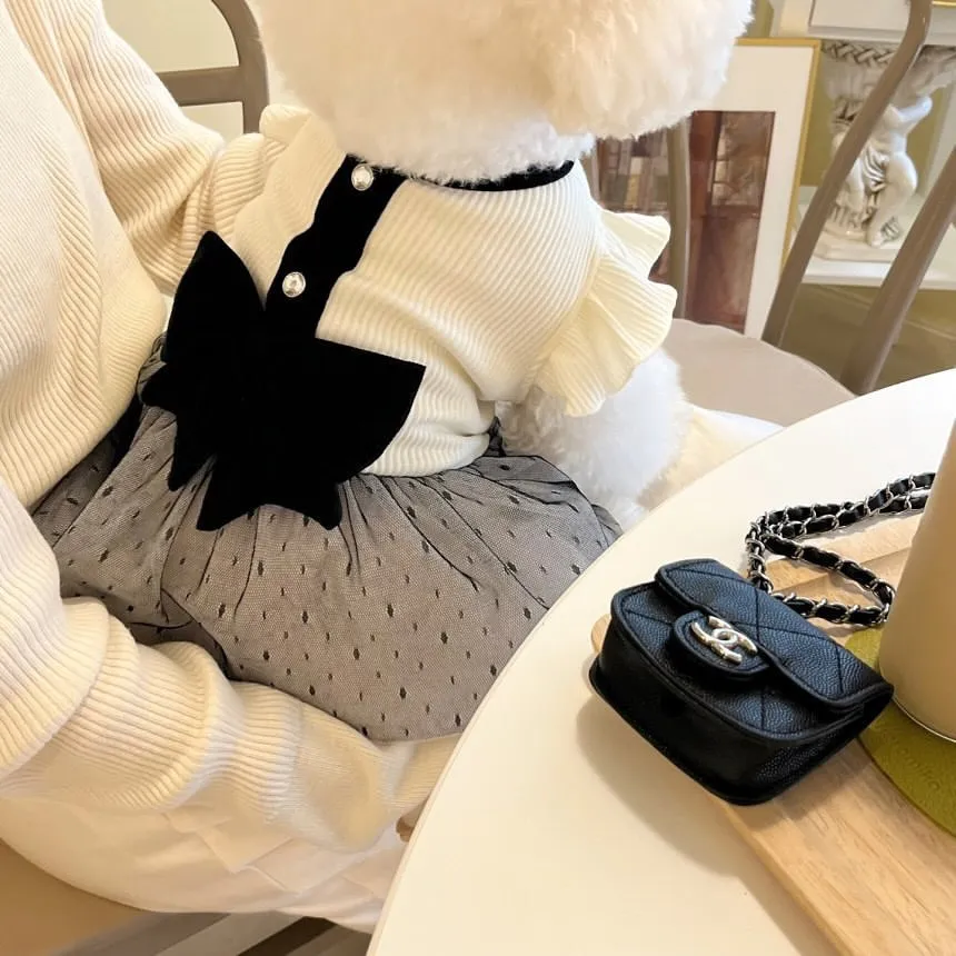 Pet Dog Princess Dress Small Dog Summer Thin Clothes Vest - Black And White Gauze Skirt