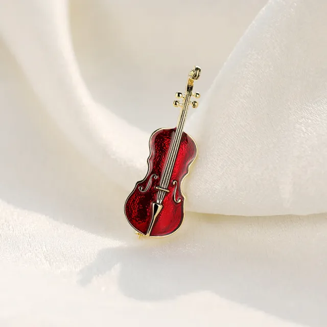 Light Luxury Cold Style Violin Brooch Pin X2110150 18K Gold - Shop at LoveMi