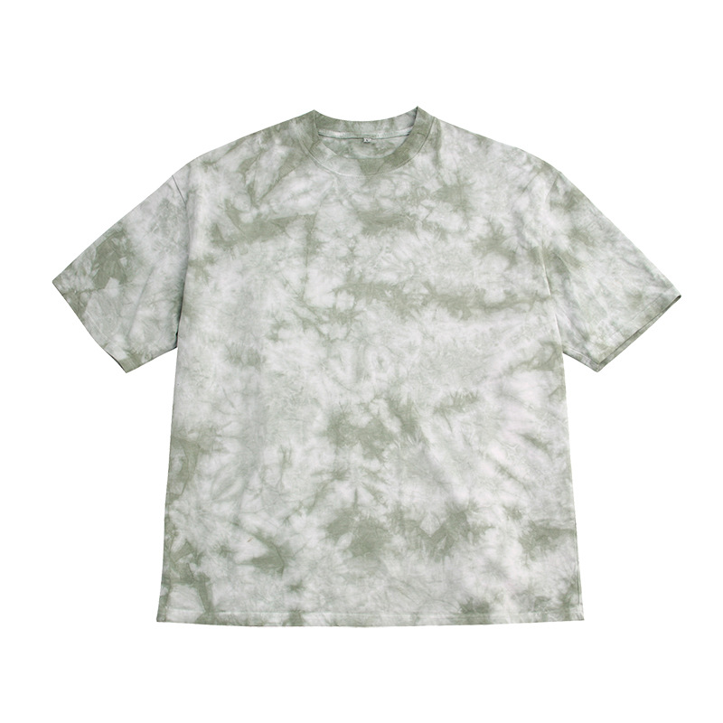 Tie dye Pattern Short sleeved T shirt Popular Style Fashion Green - Shop at LoveMi