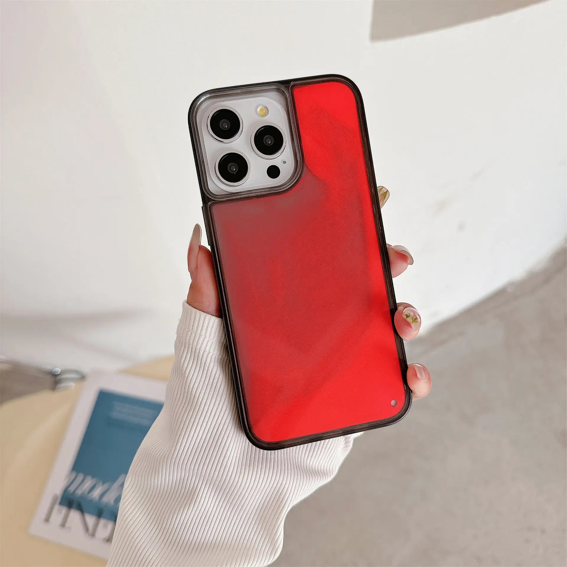 Luminous Quicksand Phone Case Soft Edge Hard Backboard Protective Cover