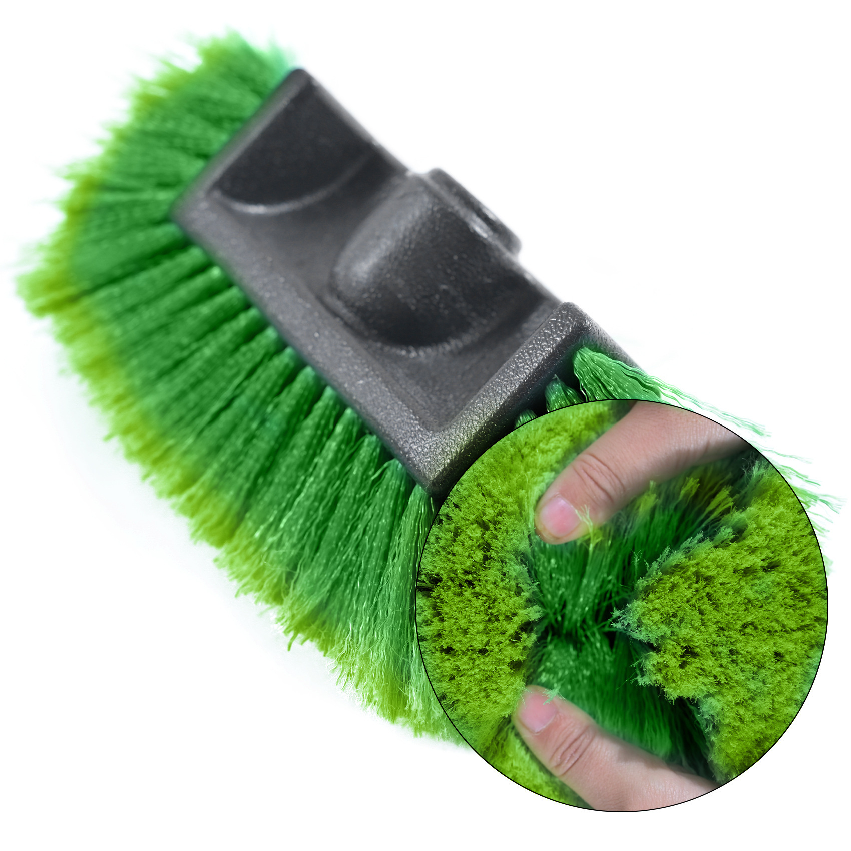 Portable Car Wash Brush Four-section Rod Removable Flow-through Brush