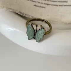 Vintage Layered Butterfly Ring Retro Distressed Feel Niche - Butterfly - View 1