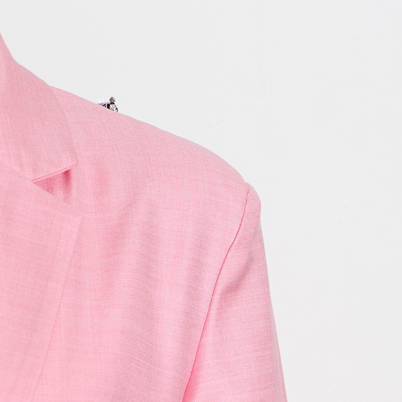 Women's European And American-style Large V-neck Backless Solid Color Small Suit